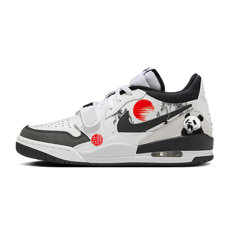 Jordan Legacy 312 Slip Resistant Abrasion Resistant Mid top Vintage Basketball Shoes Men's Black White