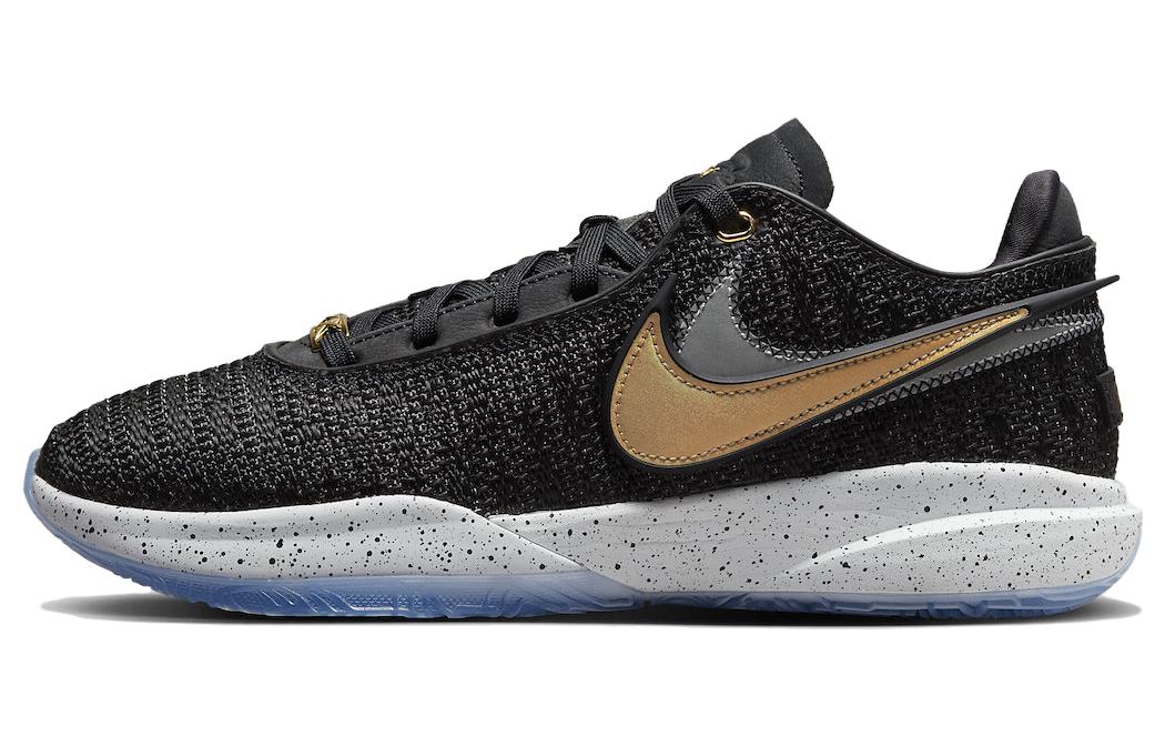 Nike LeBron 20 \"Black Gold\" Fashionable and versatile, shock-absorbing, non-slip and wear-resistant, low-top basketball shoes, men's black gold