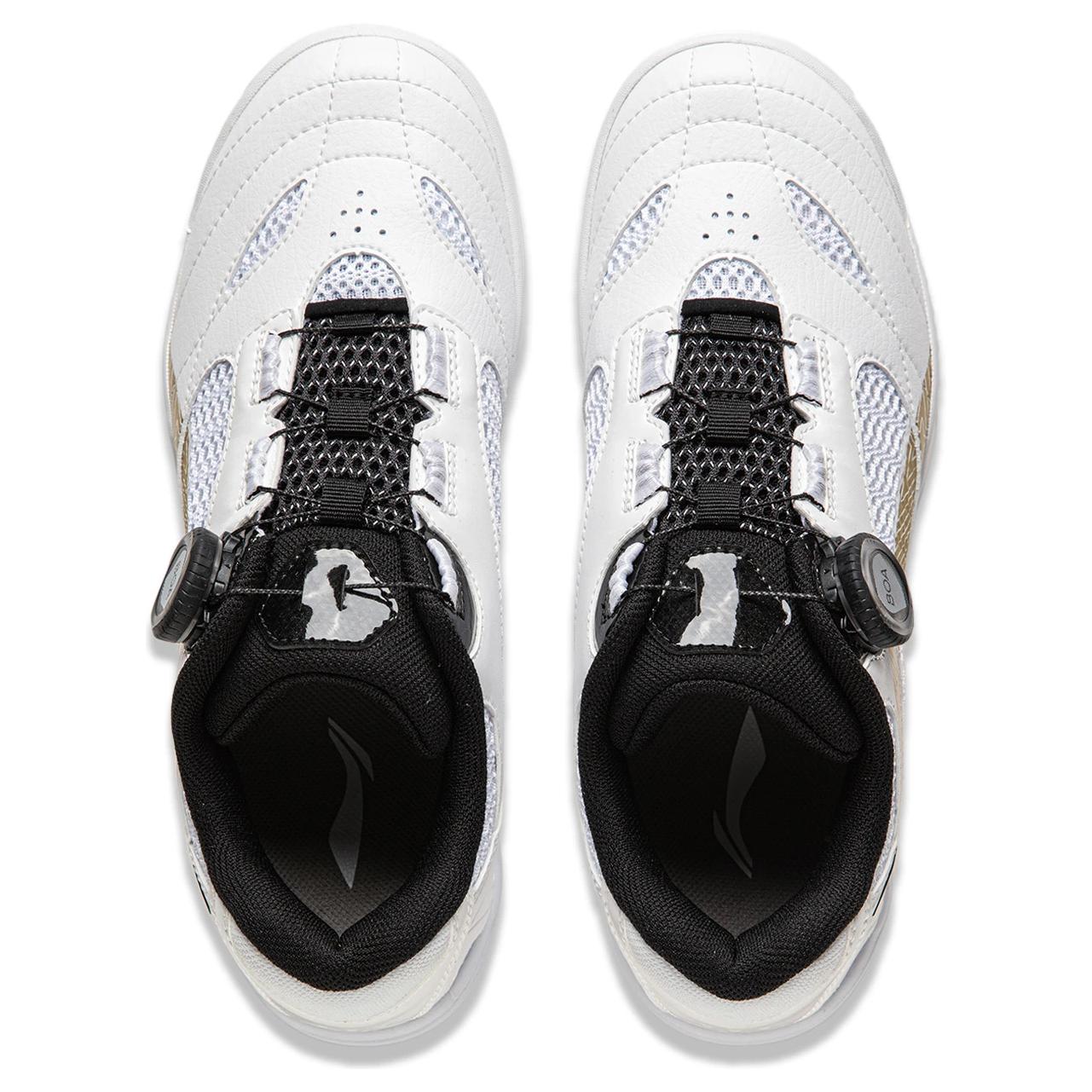 Li Ning Abrasion Resistant Low top Table Tennis Shoes Unisex White Gold Black