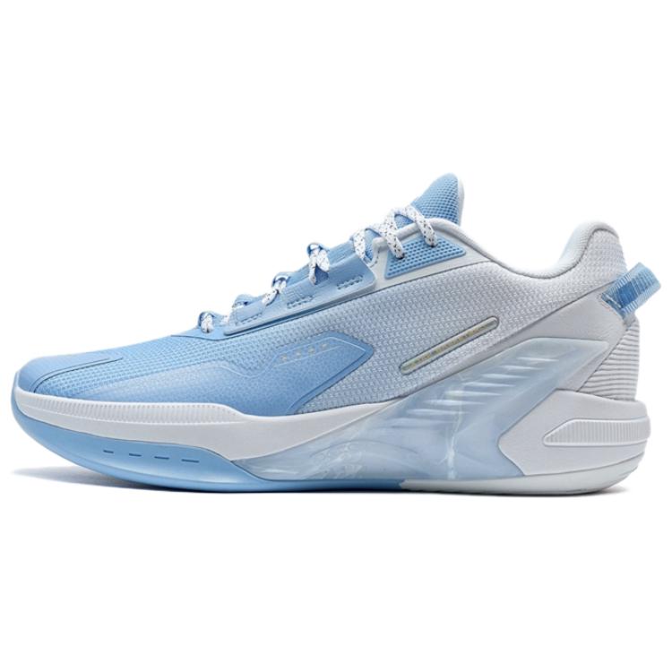 XTEP Serpent Strike Cushioning Abrasion Resistant Cushioning, Wear Resistant Low top Basketball Shoes Men’s White Blue