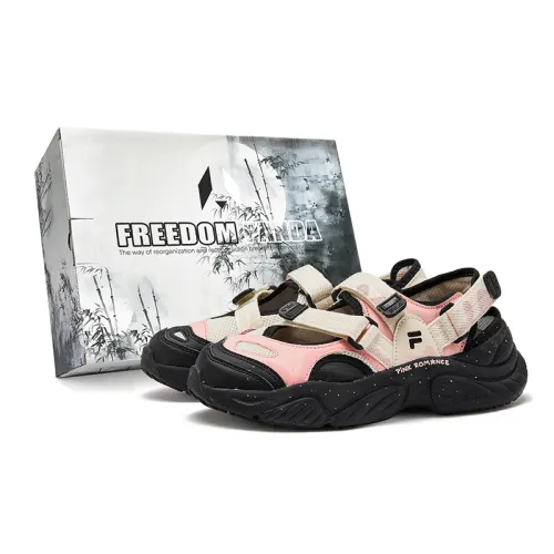 FILA FUSION Conch Freedom Panda, Box, Star Dream Beach Sandals Women's Pink Black