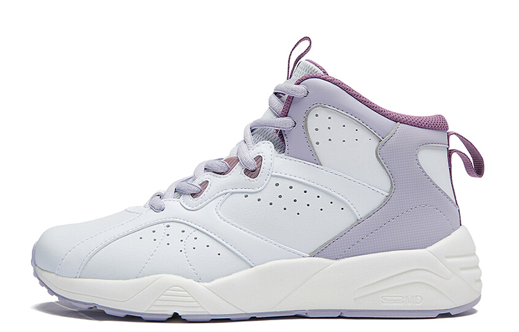 361° QU!KFOAM Performance Trendy Style Slip Resistant Cushioning High top Basketball Shoes Women’s White Purple
