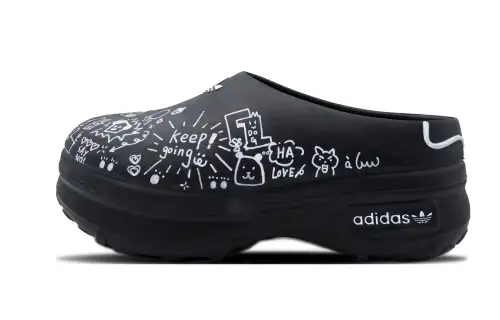 Adidas Originals AdiFOM Stan Smith Mule Rubber Sole Closed Toe Slippers Women's Black White