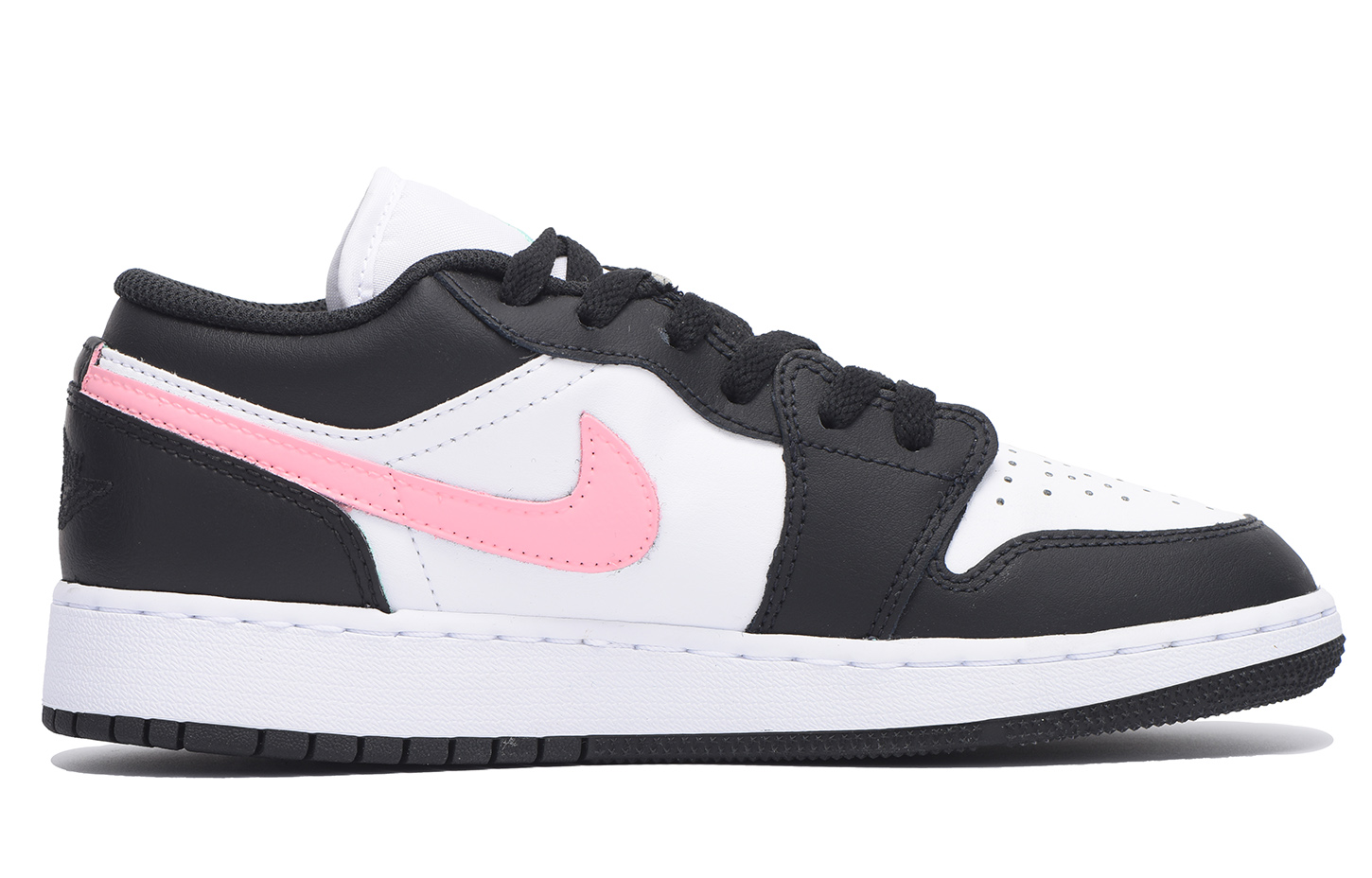 Jordan Air Jordan 1 Chestnut Synthetic Leather Slip Resistant Coverage Low top Vintage Basketball Shoes GS Black Pink