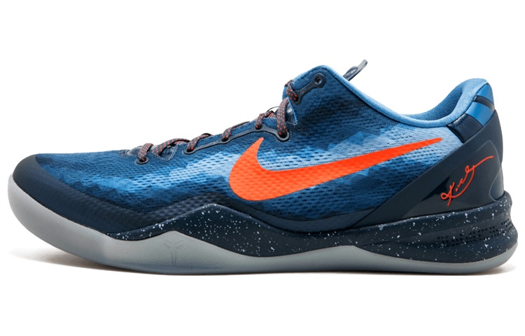 Nike Kobe 8 Blue Blitz round toe lace-up non-slip lightweight low-top basketball shoes men's blue