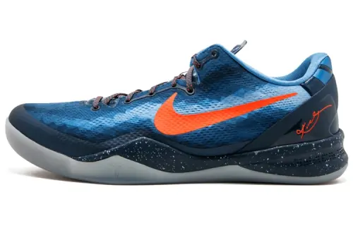 Nike Kobe 8 Blue Blitz round toe lace-up non-slip lightweight low-top basketball shoes men's blue