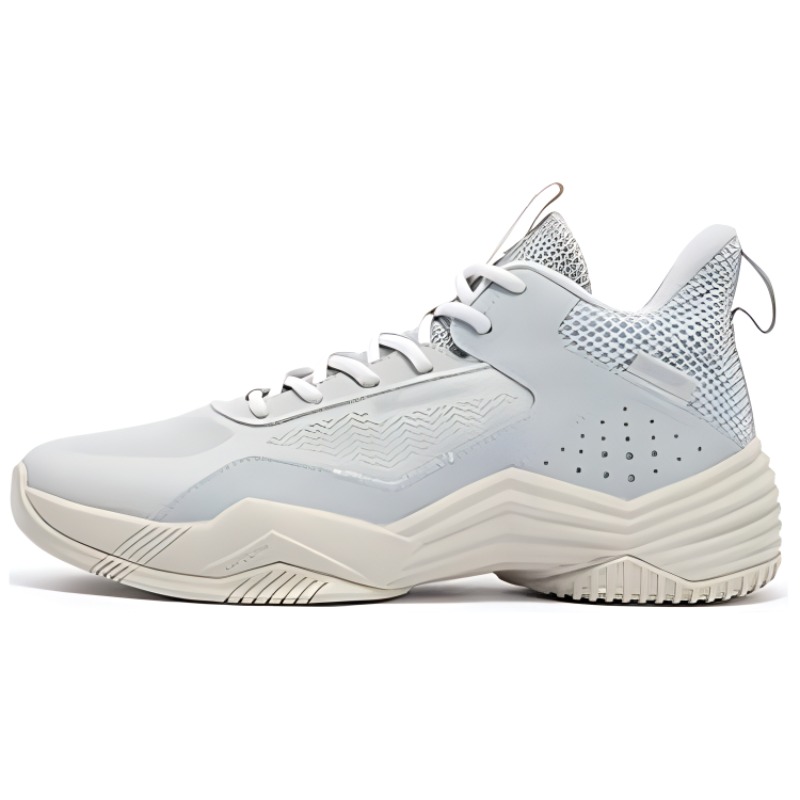 361° Cushioning Slip Resistant Abrasion Resistant Breathable Rebound Low top Basketball Shoes Men’s Light Gray