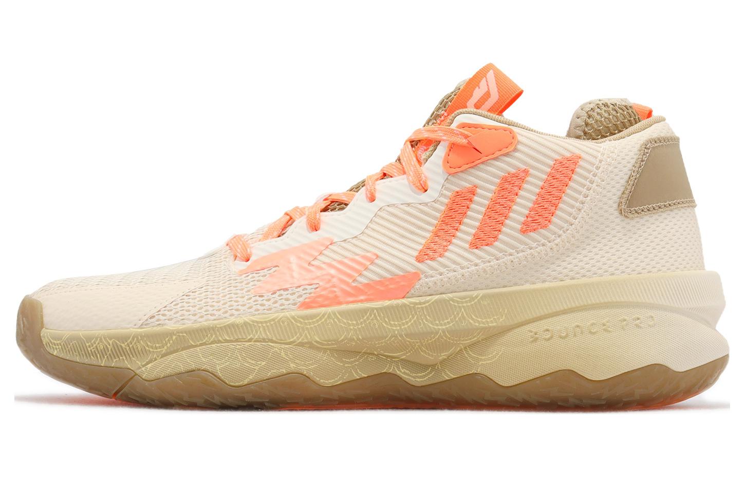 Adidas DAME 8 Lillard 8th generation, round toe, comfortable, shock-absorbing, non-slip, wear-resistant, low-top basketball shoes, men's khaki