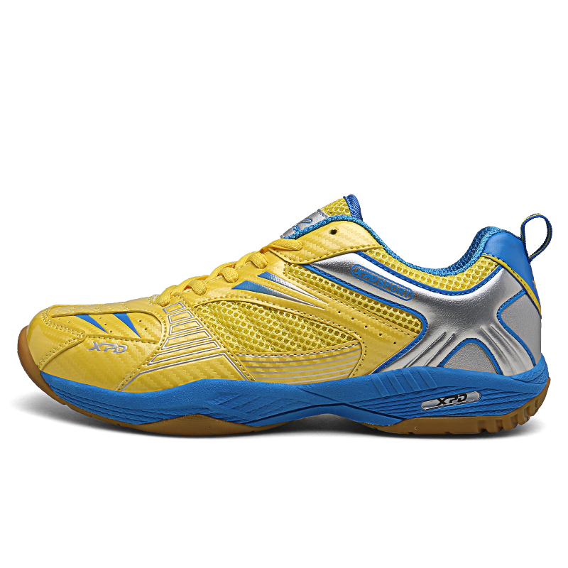 XPD Slip Resistant, Abrasion Resistant, Breathable, Rebound Low top Badminton Shoes Unisex Yellow Blue