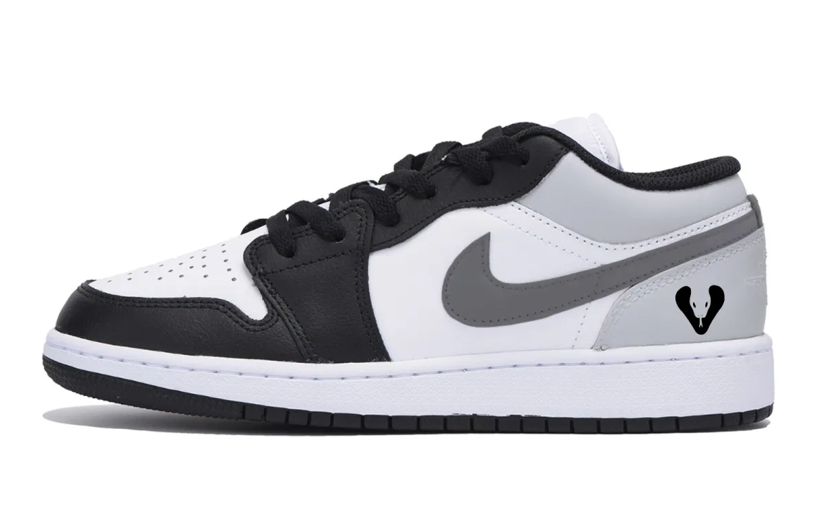 Jordan Air Jordan 1 Abrasion Resistant Low top Vintage Basketball Shoes Men's Black Gray