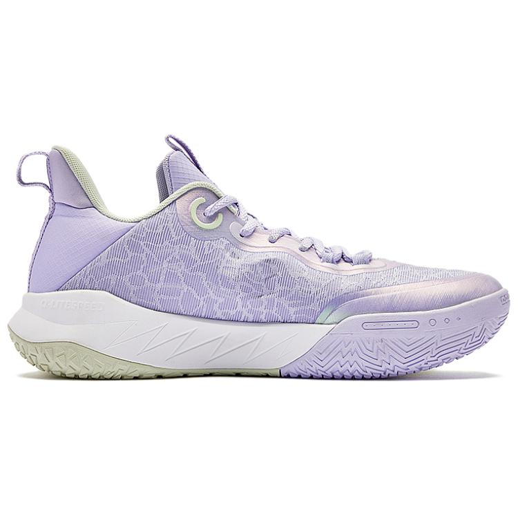 QIAODAN Wind Blade 4 TEAM Slip Resistant Low top Basketball Shoes Men’s Purple Green