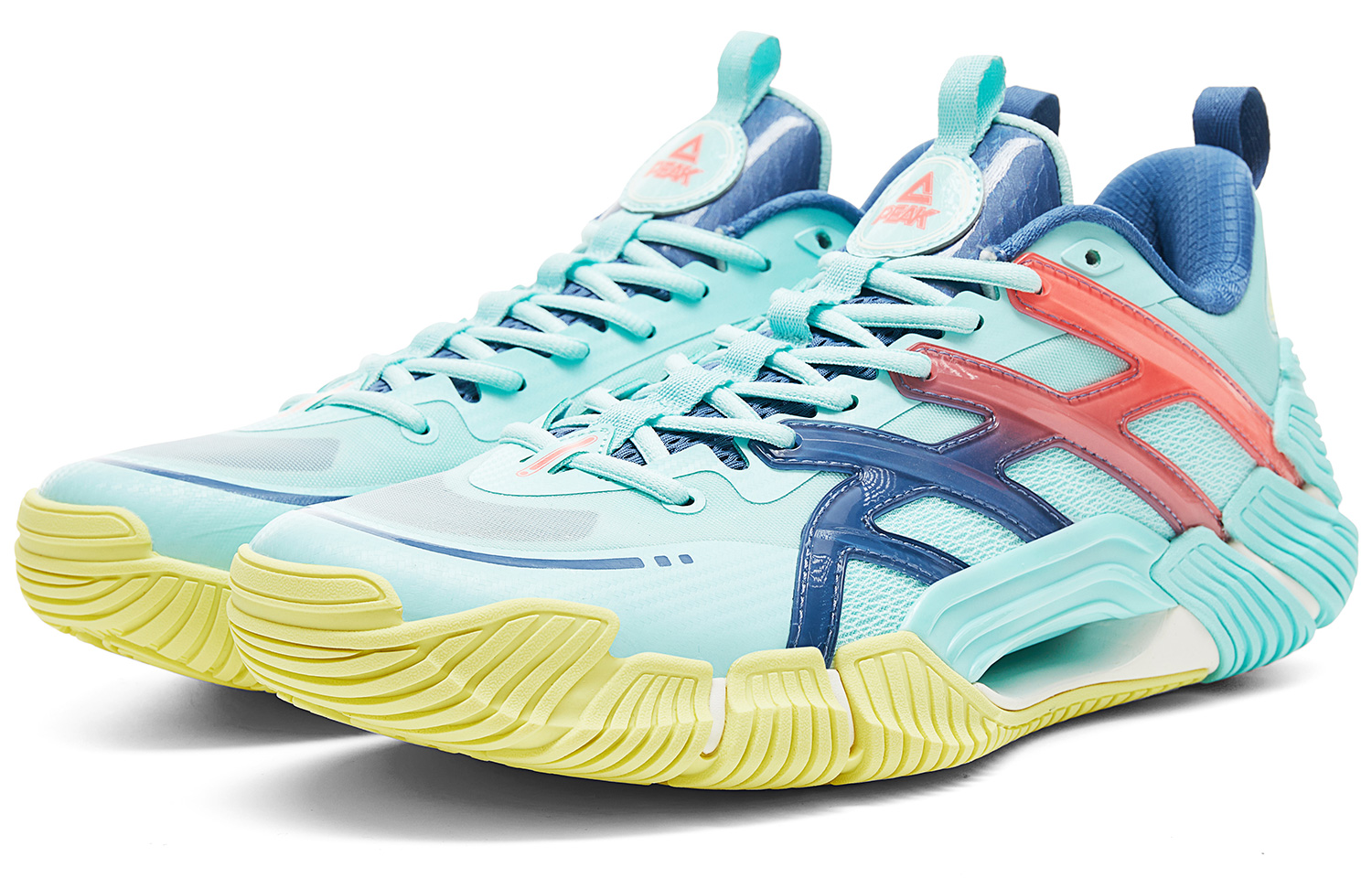 PEAK Basketball Shoes Men’s Low Top Pink Green