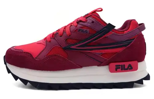 FILA Sandenal Orbit Cushioning, Wear Resistant Low top Chunky Sneakers Women's Dark Red