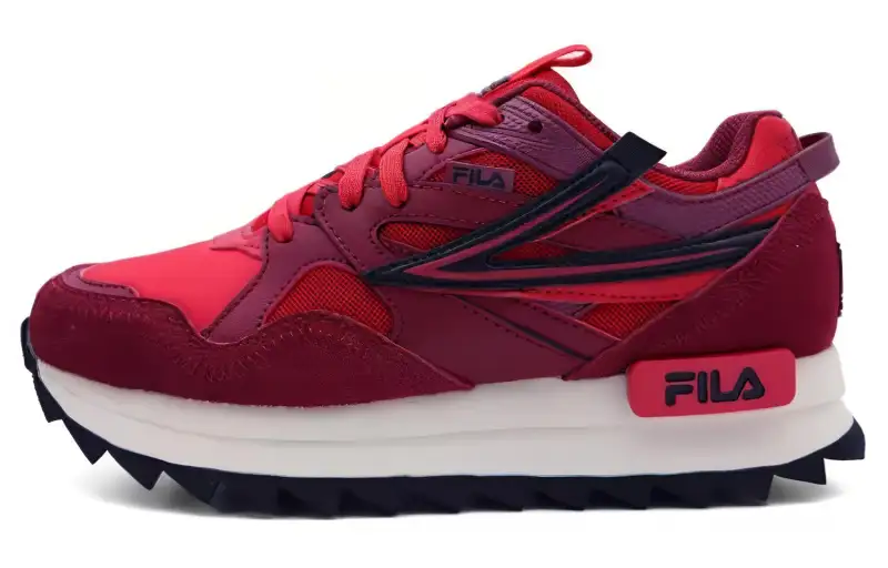 FILA Sandenal Orbit Cushioning, Wear Resistant Low top Chunky Sneakers Women's Dark Red