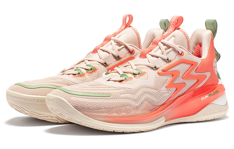 361° Big3 3.0 Pro Cushioning, Wear Resistant Low top Basketball Shoes Men's Light Peach Pink