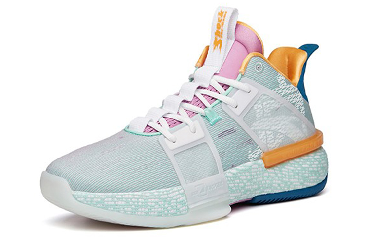 ANTA Impact 1 Basketball Shoes Men’s Mid Top Porcelain Green/Pink Purple