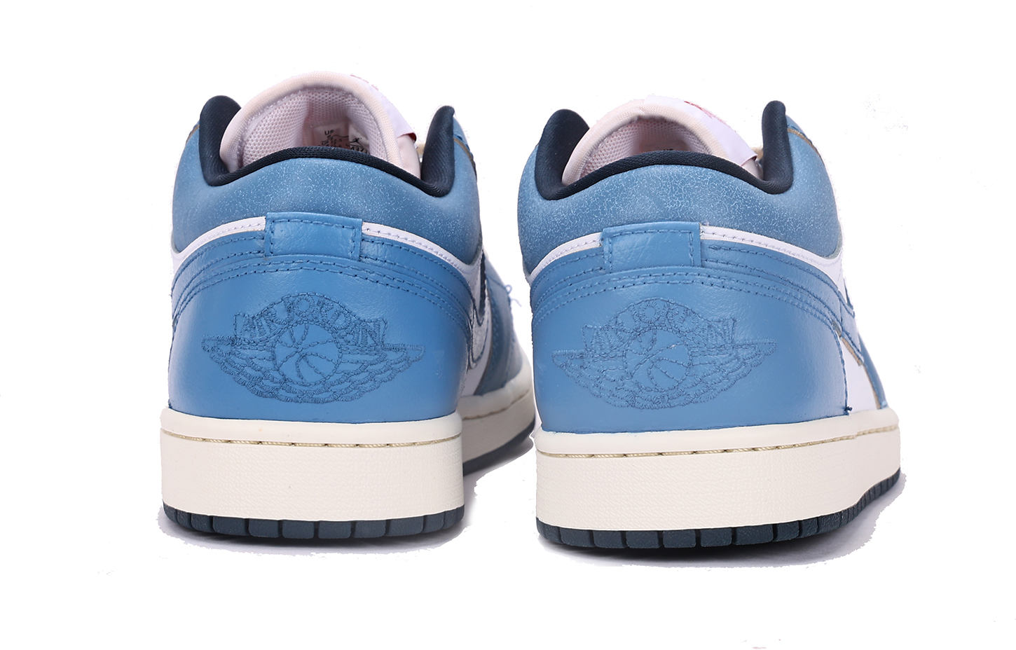 Jordan Air Jordan 1 Slip Resistant Abrasion Resistant Low top Vintage Basketball Shoes Men’s White Blue