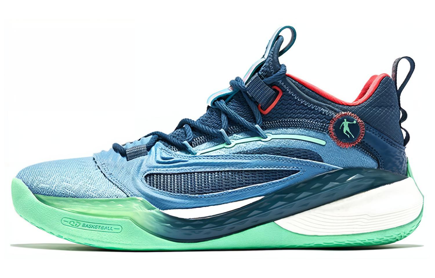 QIAODAN Sharp 6.0 PRO Basketball Shoes Men’s Low Top Blue White Green