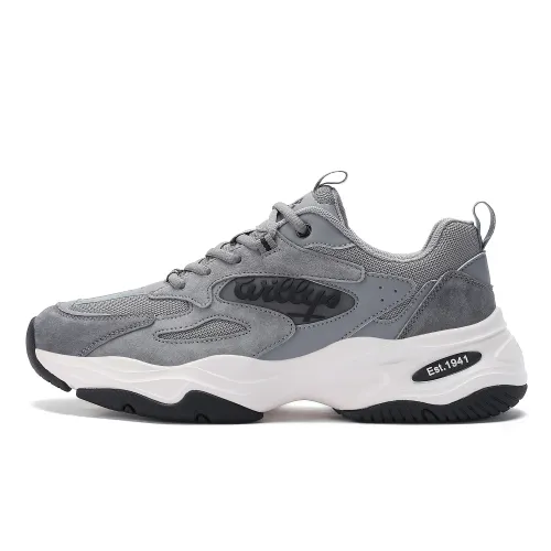 JEEP SPIRIT Cushioning Abrasion Resistant Breathable Low top Chunky Sneakers Men's Gray
