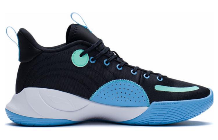 Li Ning Magic Cloud Cushioning Slip Resistant Abrasion Resistant Rebound Low top Basketball Shoes Men's Black Blue