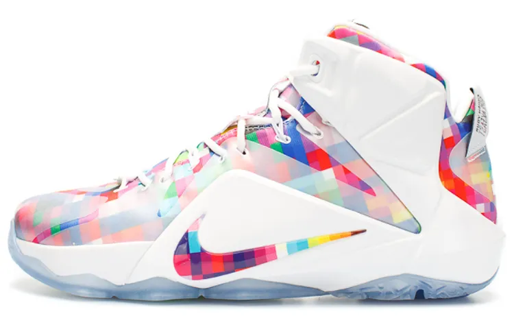 Nike Lebron 12 EXT Prism Slip Resistant Lightweight High top Basketball Shoes Men's White