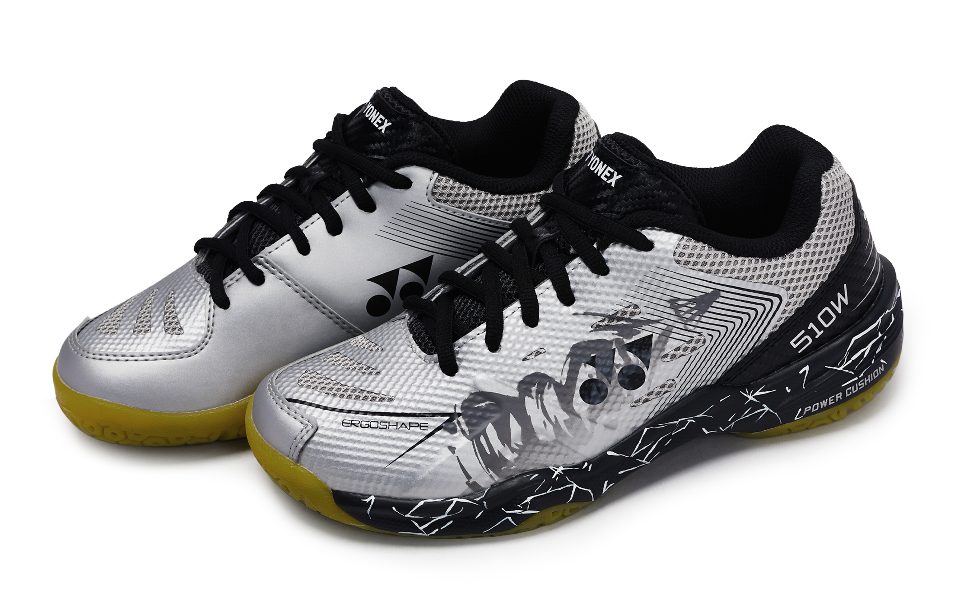 YONEX Power Cushion Slip Resistant Abrasion Resistant Low top Badminton Shoes Unisex Black Gray Silver