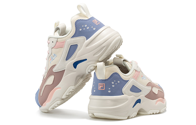 Женские кроссовки Fila Tracer (бело-сине-розовые) — фото 4