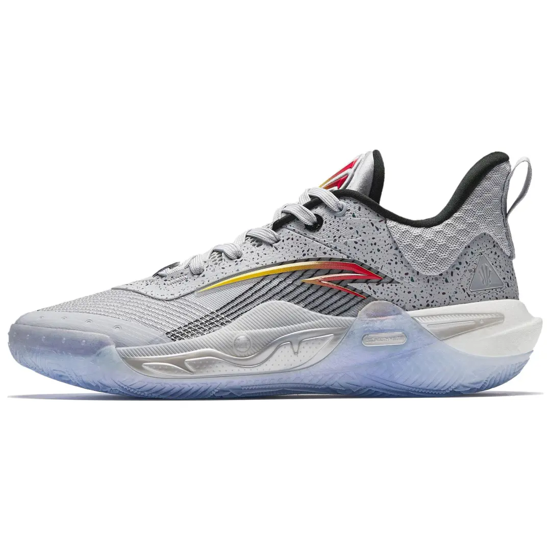 Anta Irving Collection Slip Resistant Cushioning Support Low top Basketball Shoes Men's Gray Black Red