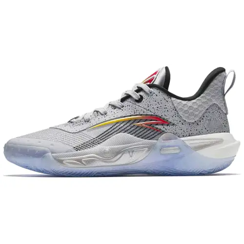 Anta Irving Collection Slip Resistant Cushioning Support Low top Basketball Shoes Men's Gray Black Red
