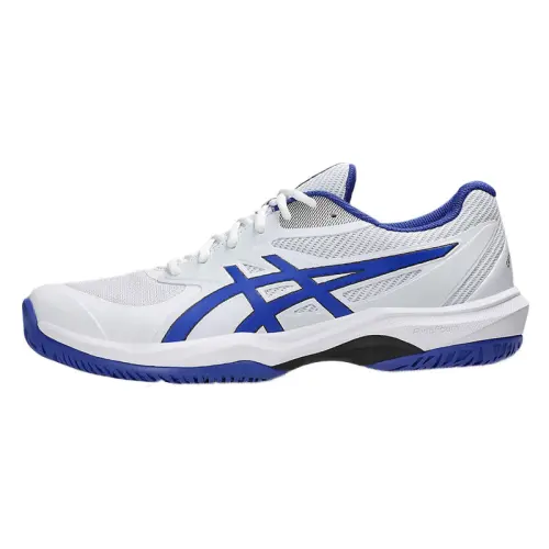 ASICS GEL GAME FF Synthetic Leather Breathable Support Low top Tennis Shoes Men's White Blue