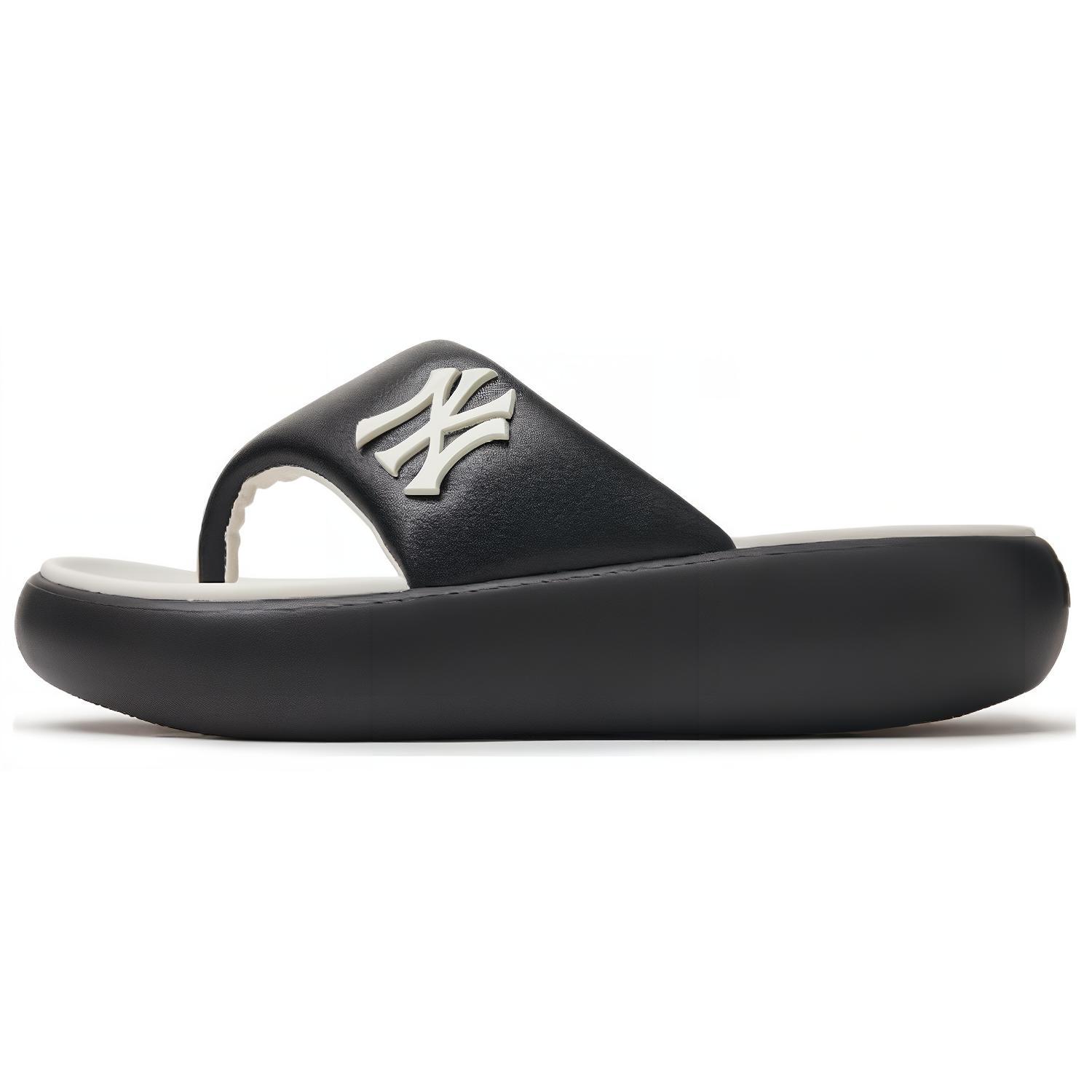 MLB New York Yankees Soft And Comfortable Abrasion Resistant Slip Resistant Flip Flops Unisex Black