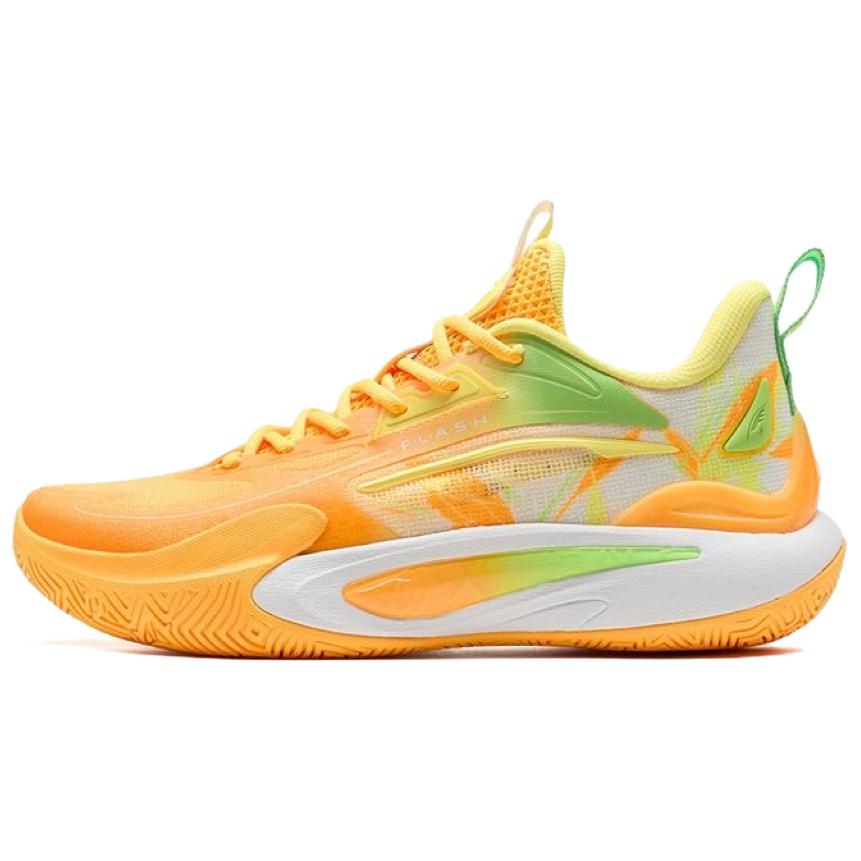 XTEP Wear resistant And Lightweight Low top Rotation Systems Basketball Shoes Men’s Orange Green White