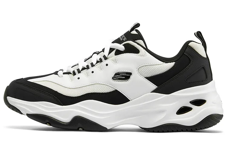Skechers DLITES Textile, Synthetic Leather Low top Chunky Sneakers Men's White Black