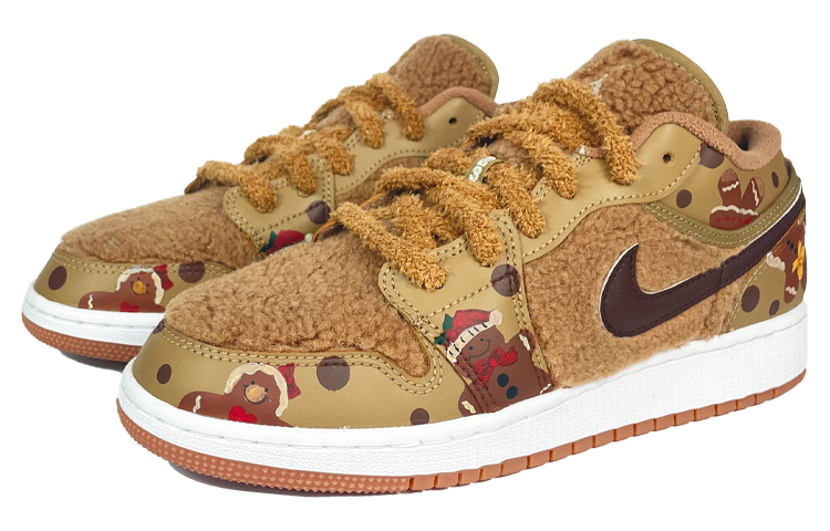 Jordan Air Jordan 1 Abrasion Resistant Abrasion Resistant Low top Vintage Basketball Shoes Women’s Brown