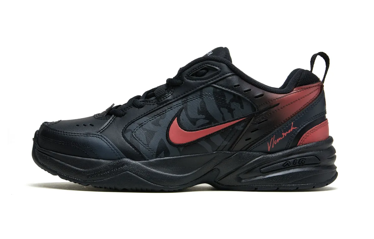 Nike Air Monarch 4 Vintage Classic Low top Chunky Sneakers Unisex Black Red