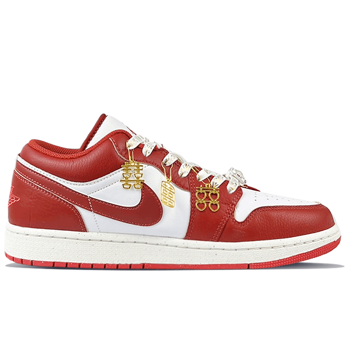 Jordan Air Jordan 1 Cushioning Slip Resistant Low top Vintage Basketball Shoes Men’s Red White