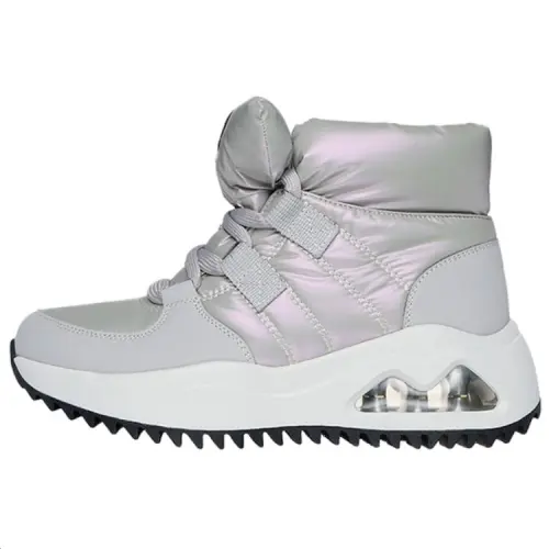 Skechers Uno Peaks Thermal Abrasion Resistant Short Snow Boots Women's Silver Gray