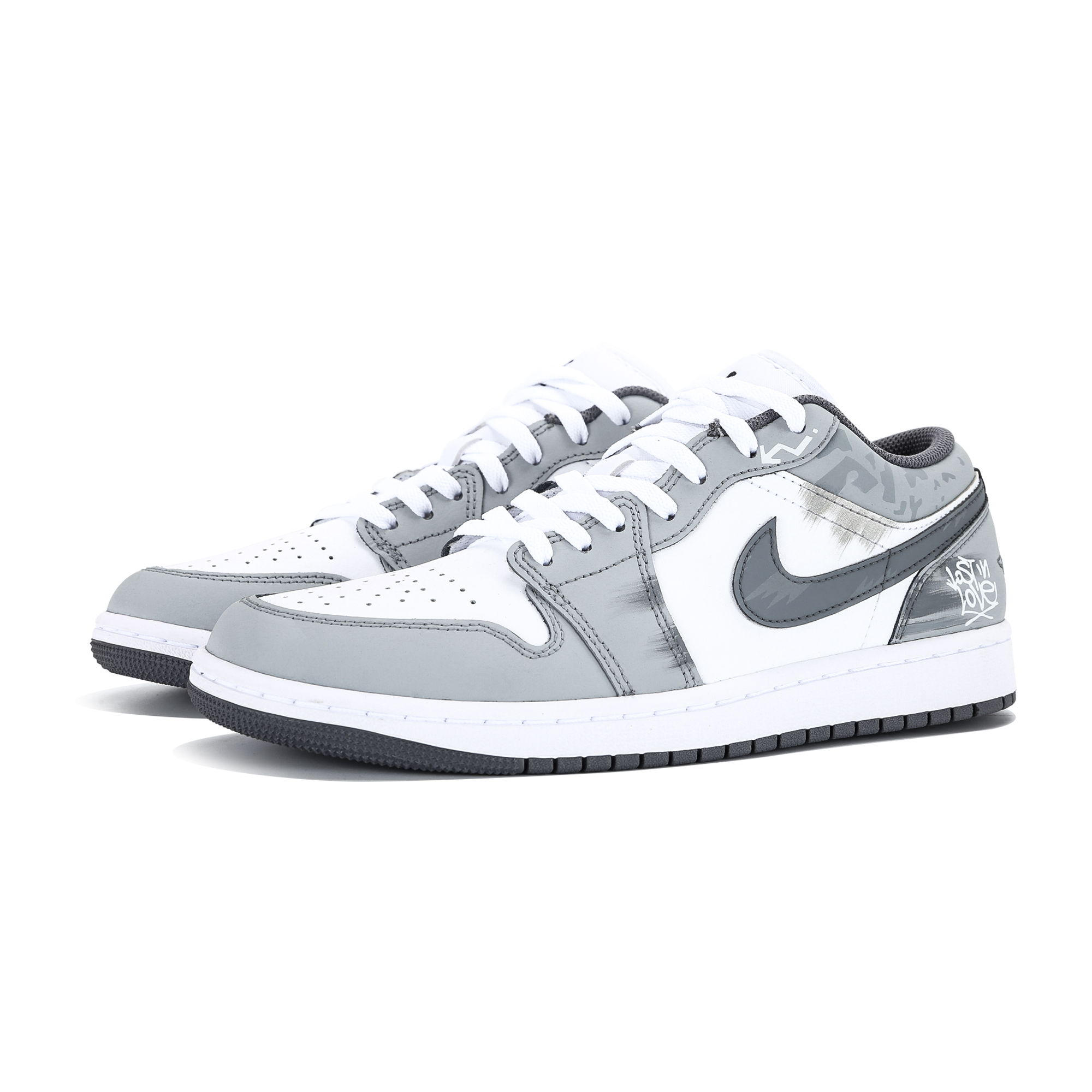 Jordan Air Jordan 1 Abrasion Resistant Abrasion Resistant Low top Vintage Basketball Shoes Unisex Gray