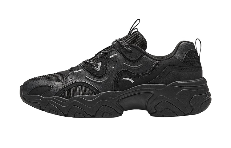 Anta Meteorite Cushioning Slip Resistant Abrasion Resistant Low top Chunky Sneakers Men's Black