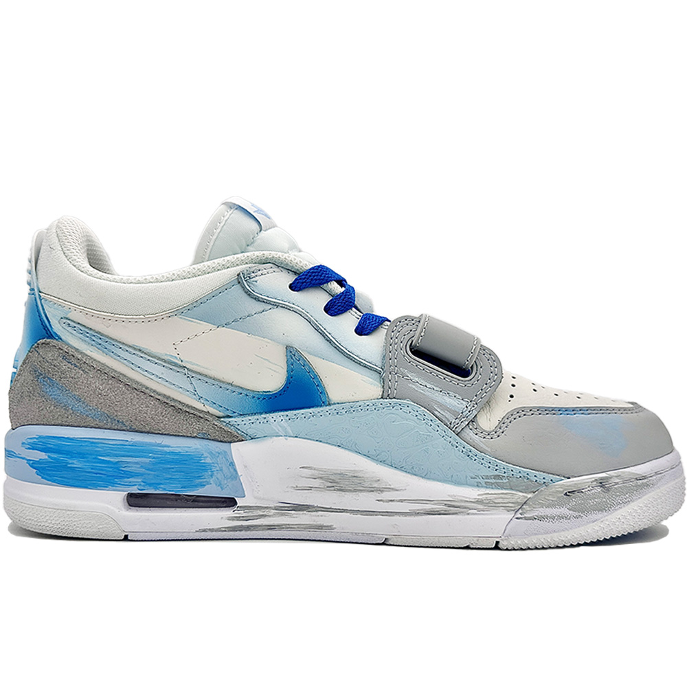 Jordan Legacy 312 Vintage Basketball Shoes Men’s Low Top Blue Gray White