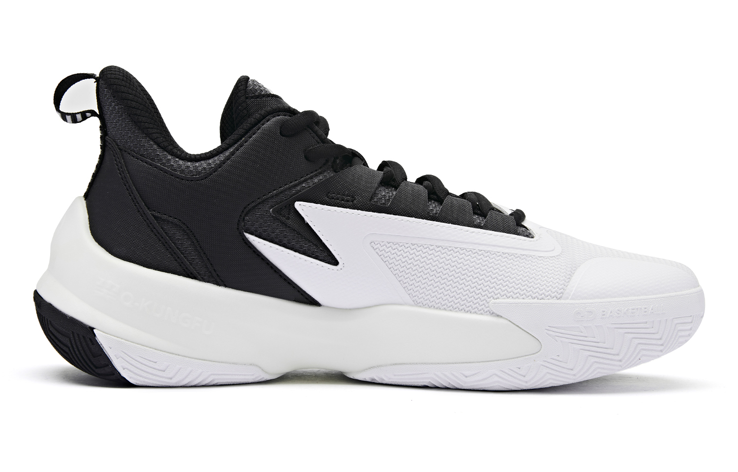 QIAODAN Thorn 7 TEAM Comfortable Round Toe Cushioning Slip Resistant Low top Basketball Shoes Men’s White