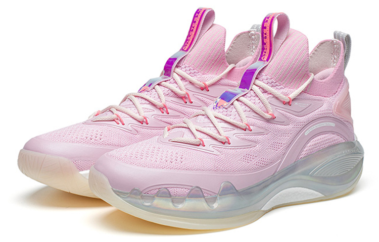 XTEP Cushioning Slip Resistant Abrasion Resistant Breathable Low top Performance Basketball Shoes Men’s Peach Pink