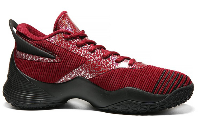 PEAK Cushioning Slip Resistant Abrasion Resistant Coverage Support Mid top Basketball Shoes Men’s Dark Cherry Red