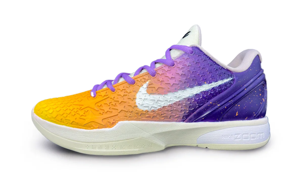Nike Zoom Kobe 6 Protro 'All Star 2.0' Abrasion Resistant Slip Resistant Low top Basketball Shoes Men's Yellow Purple