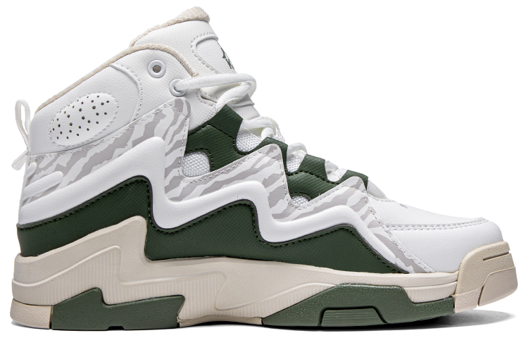 Kappa Athleisure Abrasion Resistant Abrasion Resistant High top Vintage Basketball Shoes Unisex White Green