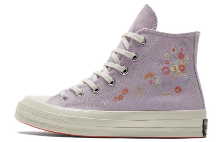 Chuck 70 Wmns Converse High 'Embroidered Floral Print - Pale Amethyst' Women's