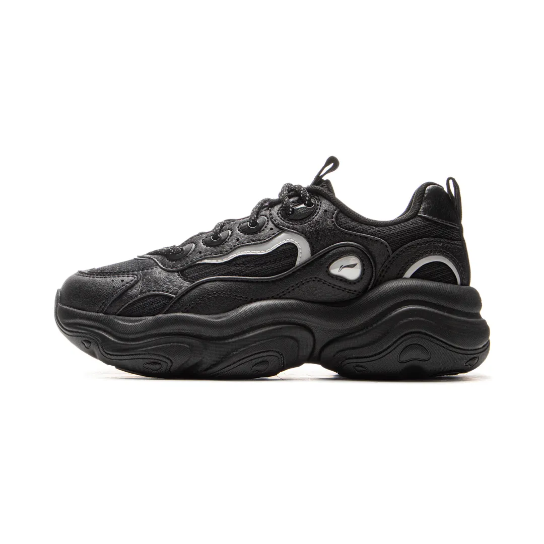 Li Ning Honey Cushioning Slip Resistant Abrasion Resistant Support Height Increasing Low top Chunky Sneakers Women's