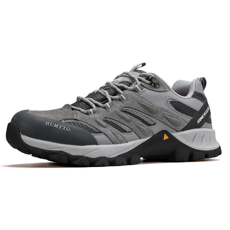 HUMTTO Cushioning Slip Resistant Abrasion Resistant Low top Hiking Shoes Men’s Sky Gray Smoke Gray