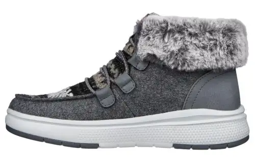 Skechers BOBS SKIPPER Wave Thermal Abrasion Resistant Short Snow Boots Women's Gray