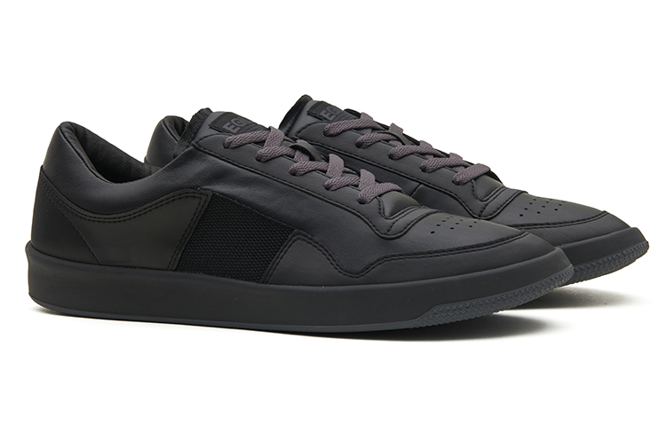 EQLZ EQUALIZER 1970 Lightweight Low-Top Vintage Basketball Shoes Black Fog Made In USA Nappa Genuine Leather